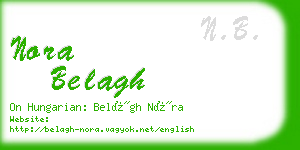 nora belagh business card